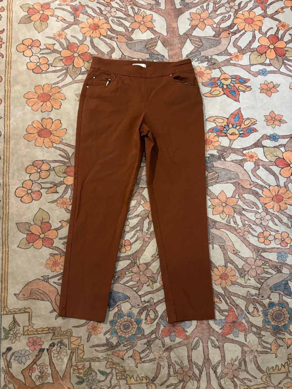 Slim Ankle Pants in Deep Rust